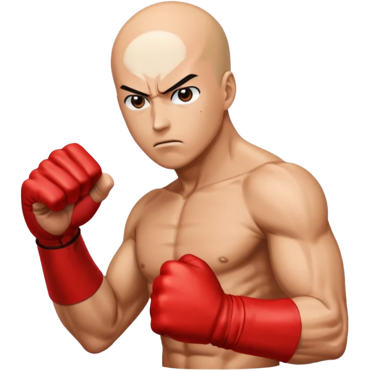 Angry Saitama with his red giant hand punching emoji