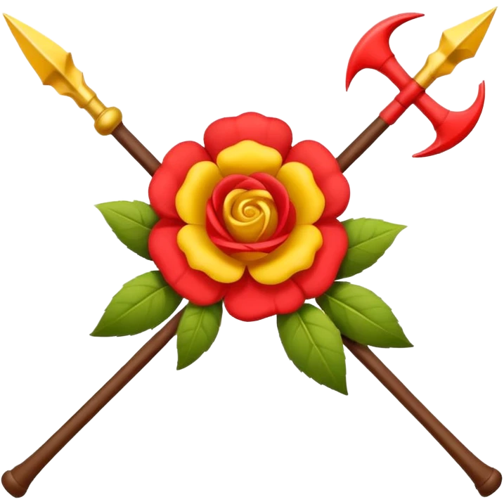 Hazme un emoji con el logo de la falange española con las 5 flechas y las 5 rosas emoji