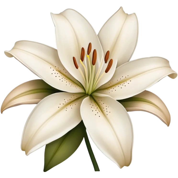white lily with brown emoji