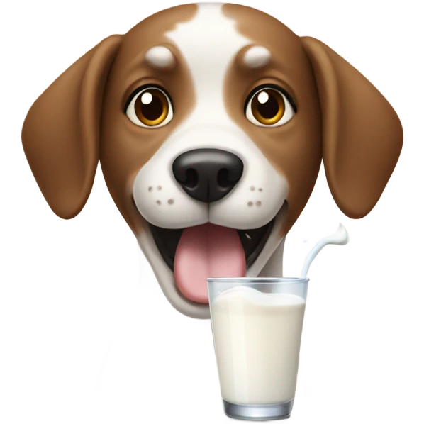 Dog drinking milk emoji
