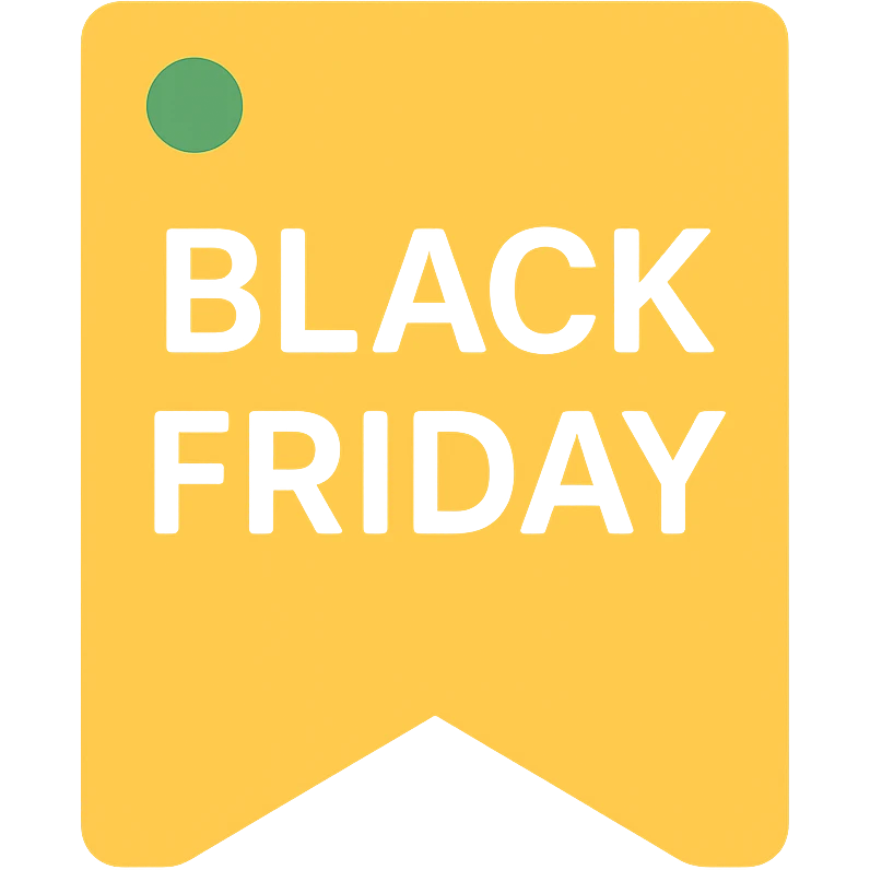 Black Friday label ribbon  emoji