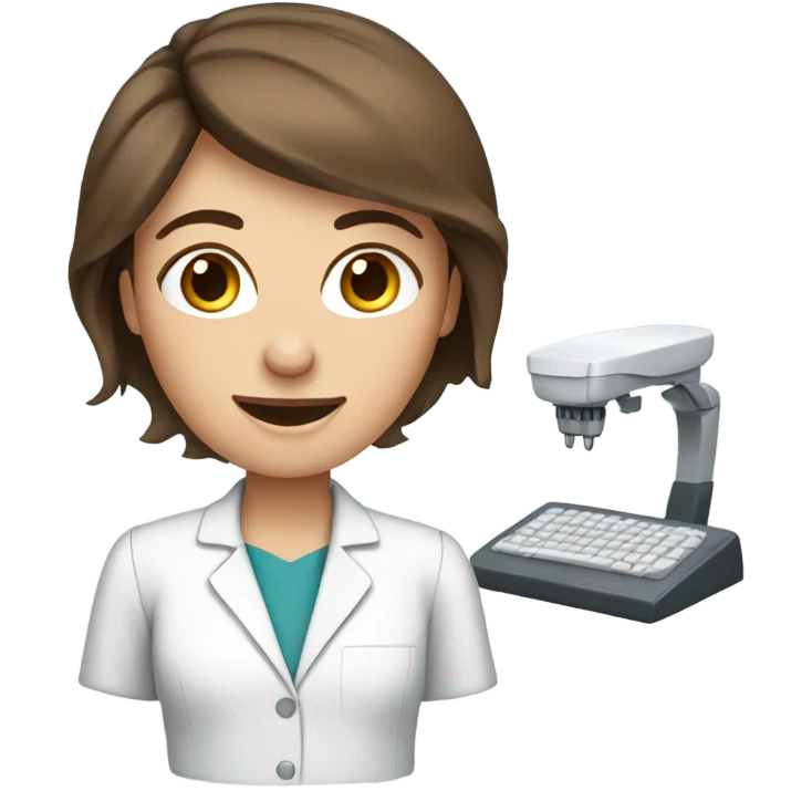 Dental receptionist with brown hair  emoji