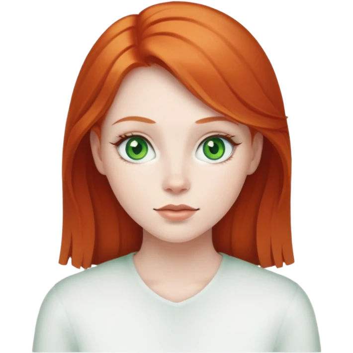 Pelirroja blanca de ojos verdes  emoji