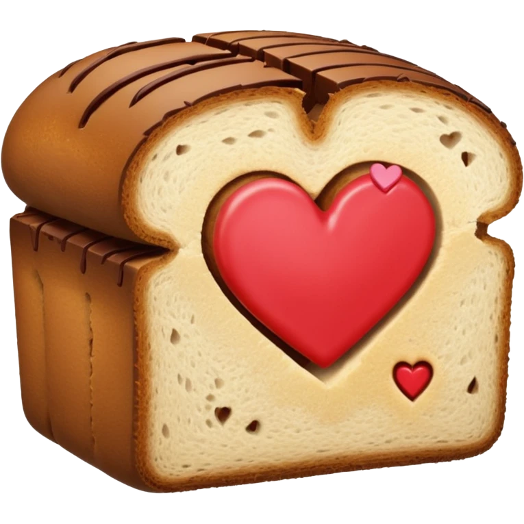 make a bread and then make a chocolate and between them make a heart emoji