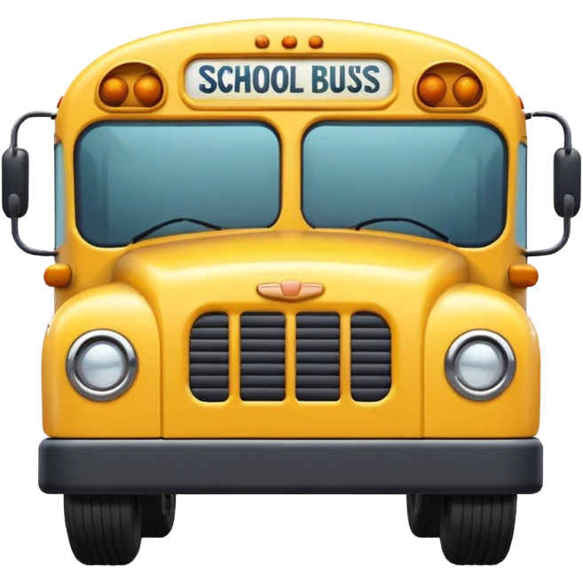 cute rounded minimal details school bus emoji