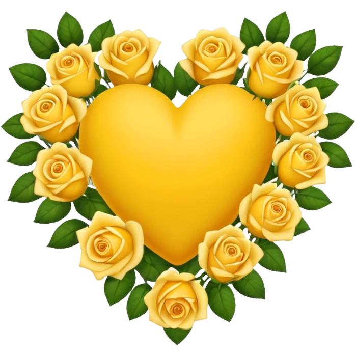 Heart made out of yellow roses emoji