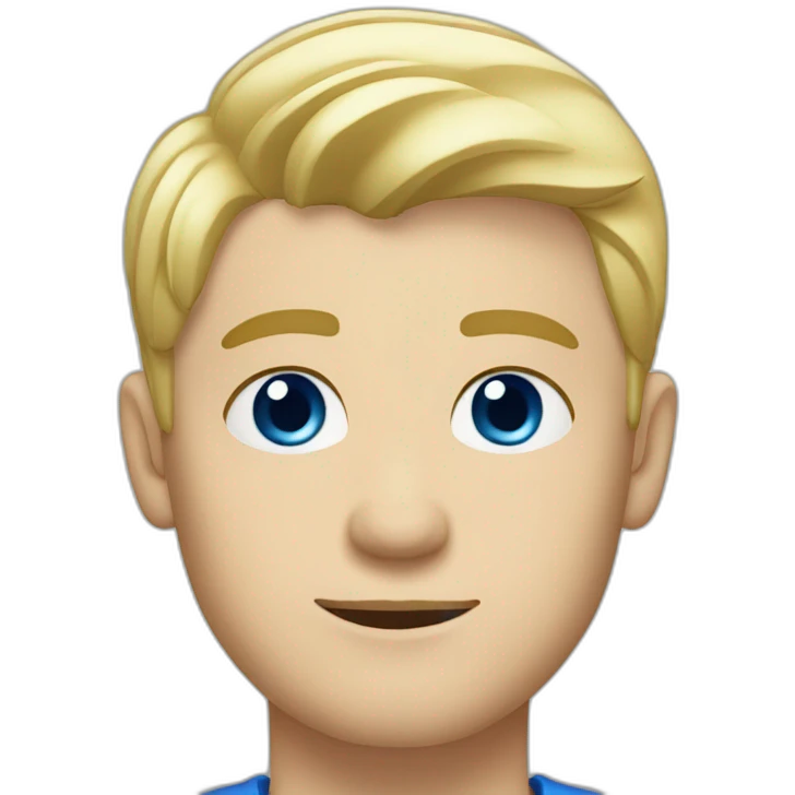blonde european guy, blue eyes, short hair to the side emoji
