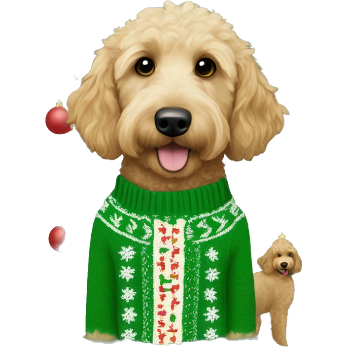 goldendoodle Buddy-The-Elf Christmas sweater emoji