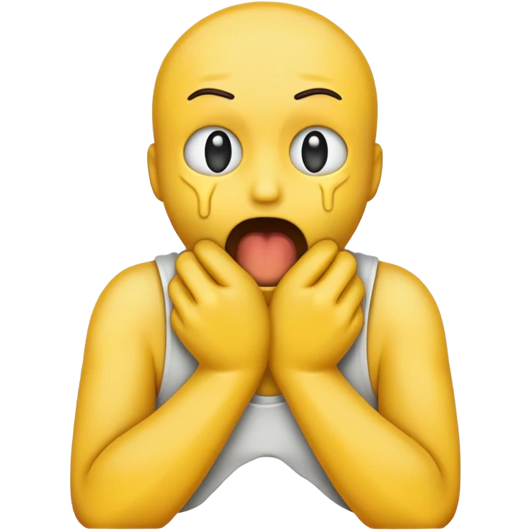 Emoji choking itself w hands emoji