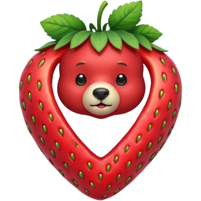 Bear inside a strawberry emoji