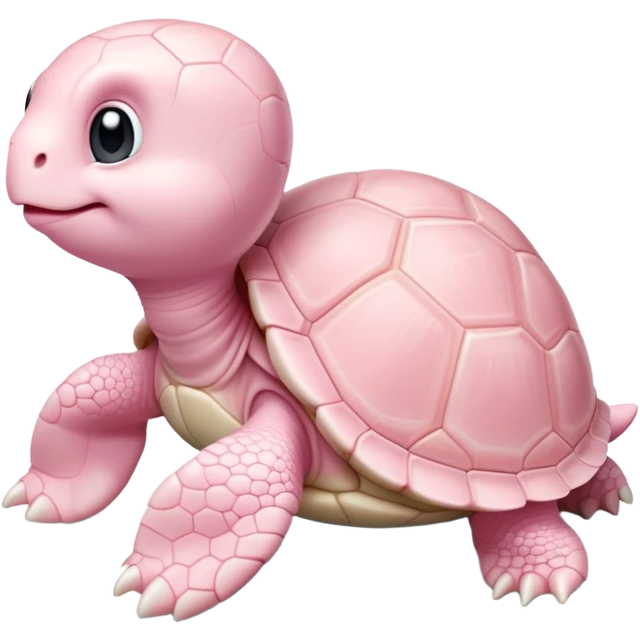 tiny light pink baby turtle in a cute pose emoji