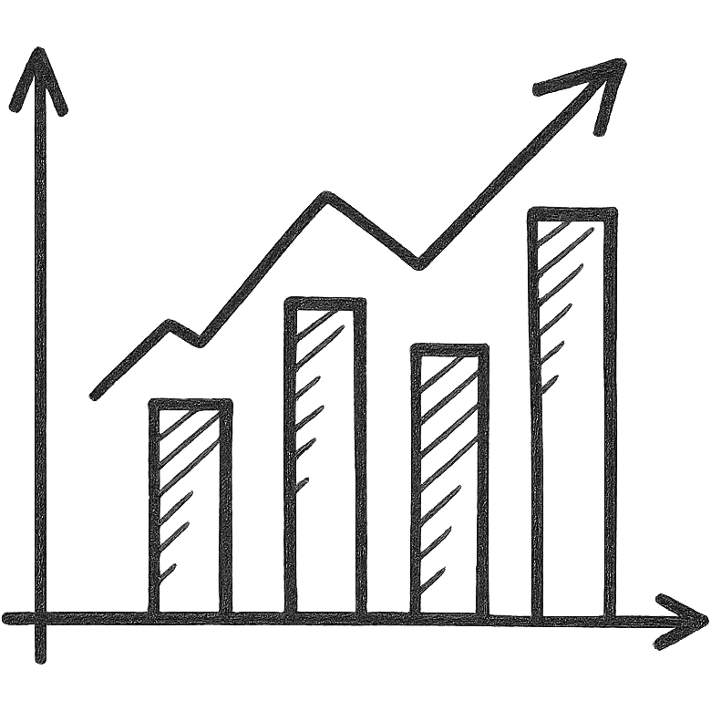 hand-drawn graph icon with sketchy lines emoji