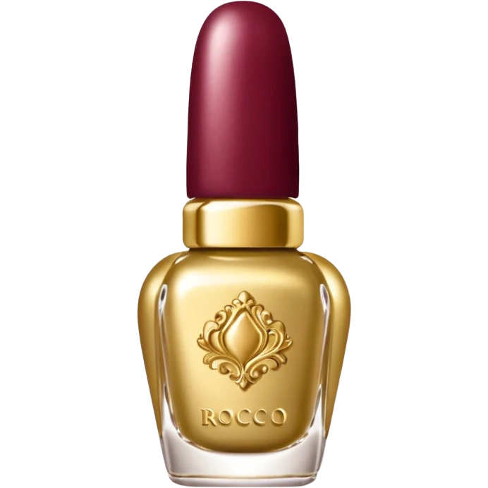 gold rococo burgundy inflatable puffy nail polish emoji