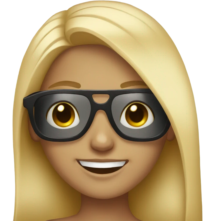 blonde girls  with sunglasses smiling emoji