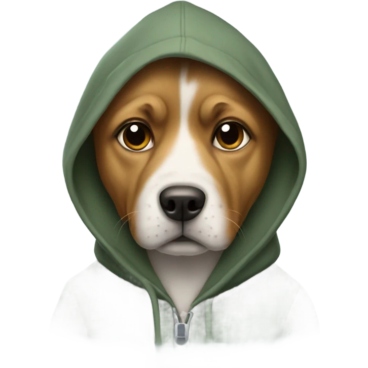 Dog wearing a hoody  emoji