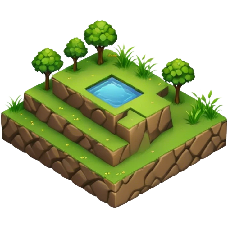 Minecraft style isometric land block emoji