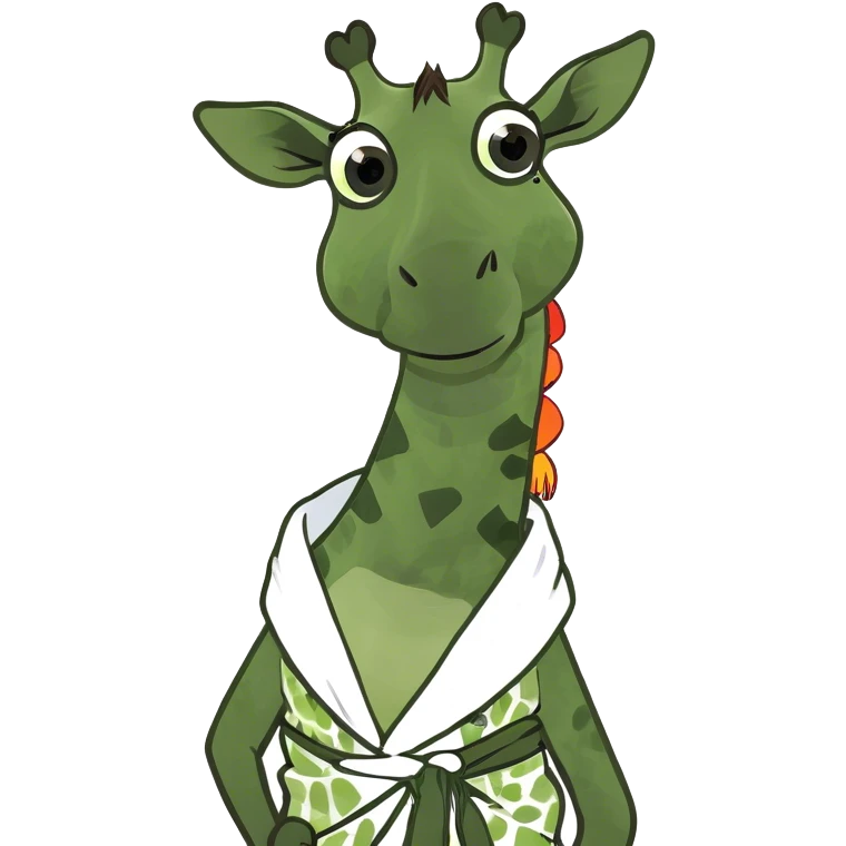 Giraffe wearing a sarong emoji