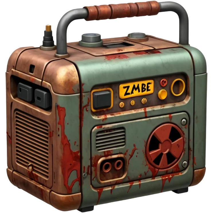 A generator for making electricity, covered in zombie guts. In a dark menacing style emoji
