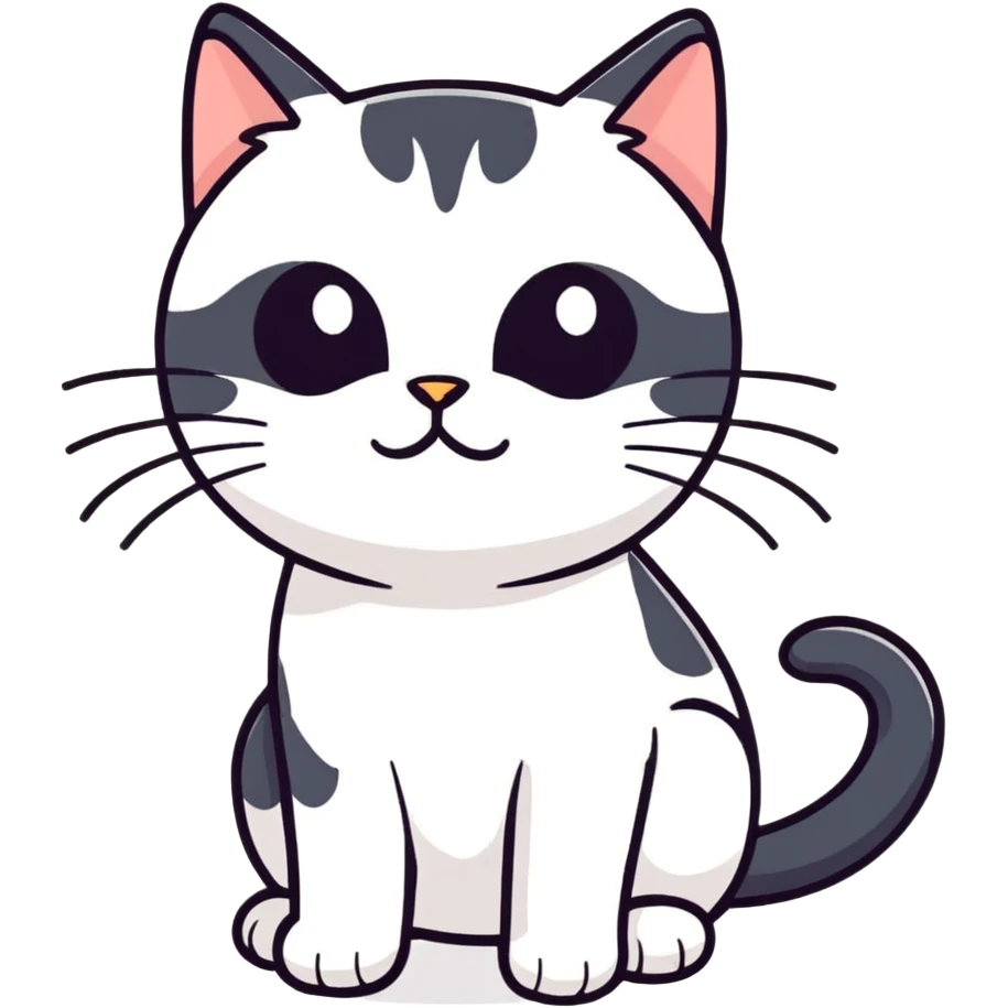 black and white cat  emoji