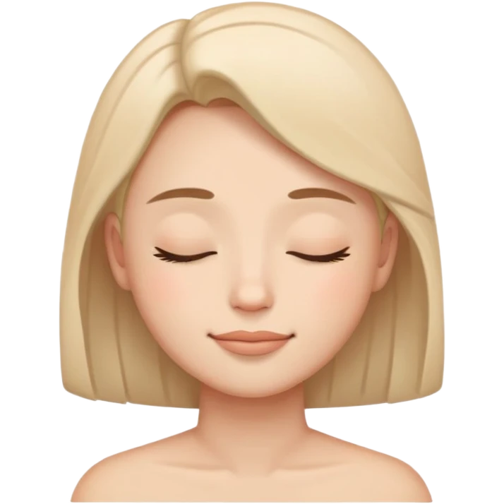 peaceful face with closed eyes and a gentle smile emoji