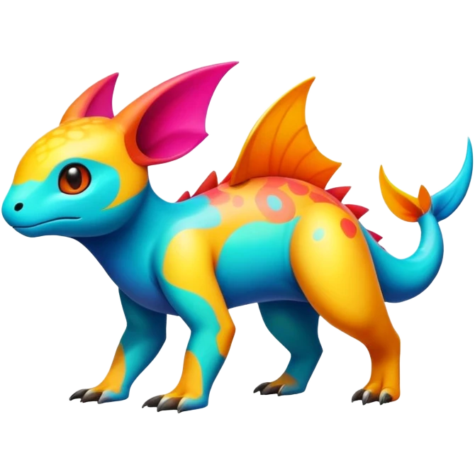 colorful vibrant Fakémon-creature with random markings emoji