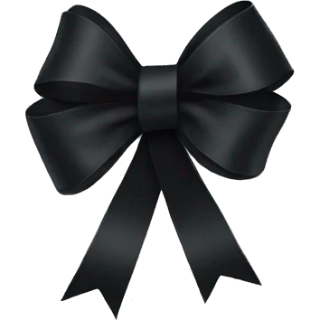 black ribbon bow emoji