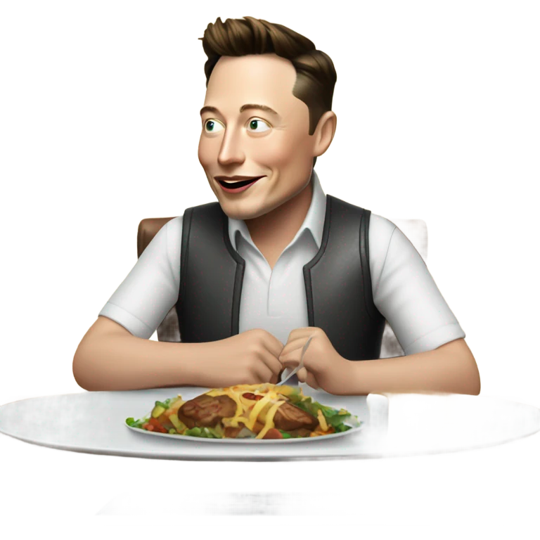 Elon musk eating dinner  emoji