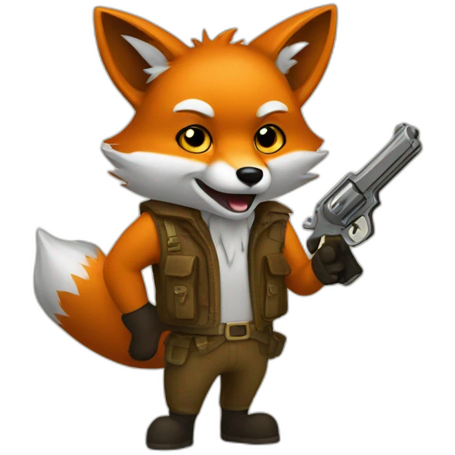 fox with pistol emoji