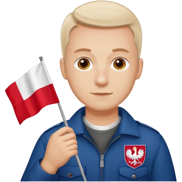ultra realistic polish man with poland flag emoji