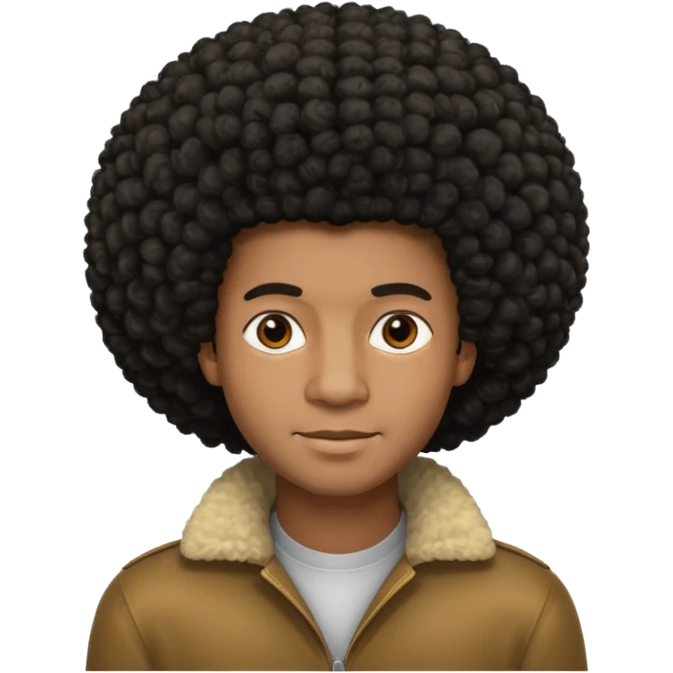  Afro slight smile and black skin color emoji male emoji