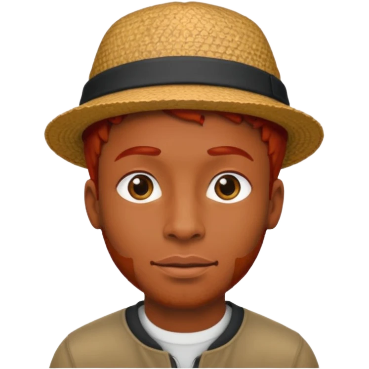 hatted and red haired black man emoji