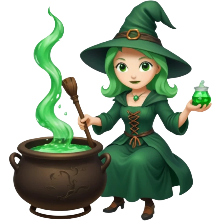 green witch cooking potion emoji