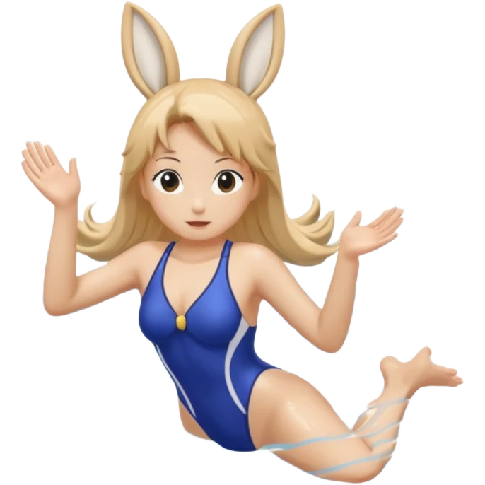 Usagi swimming in the pool emoji
