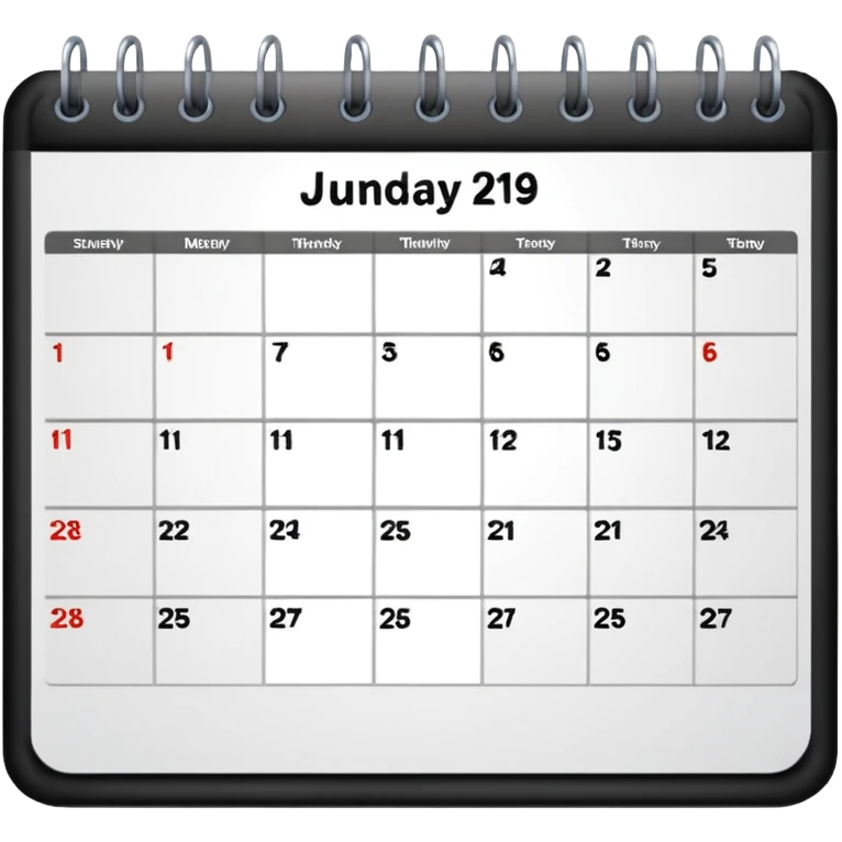 Calendar with 7 days per week emoji