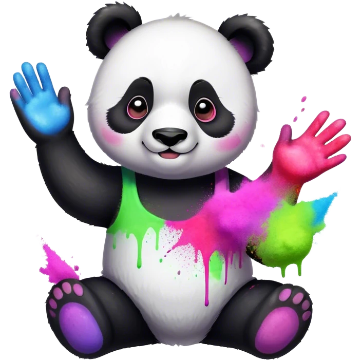 Panda playing holi emoji
