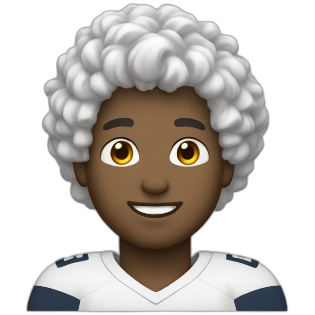 white curly hair football boy linemen emoji