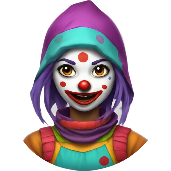 Clown ninja girl portrait emoji
