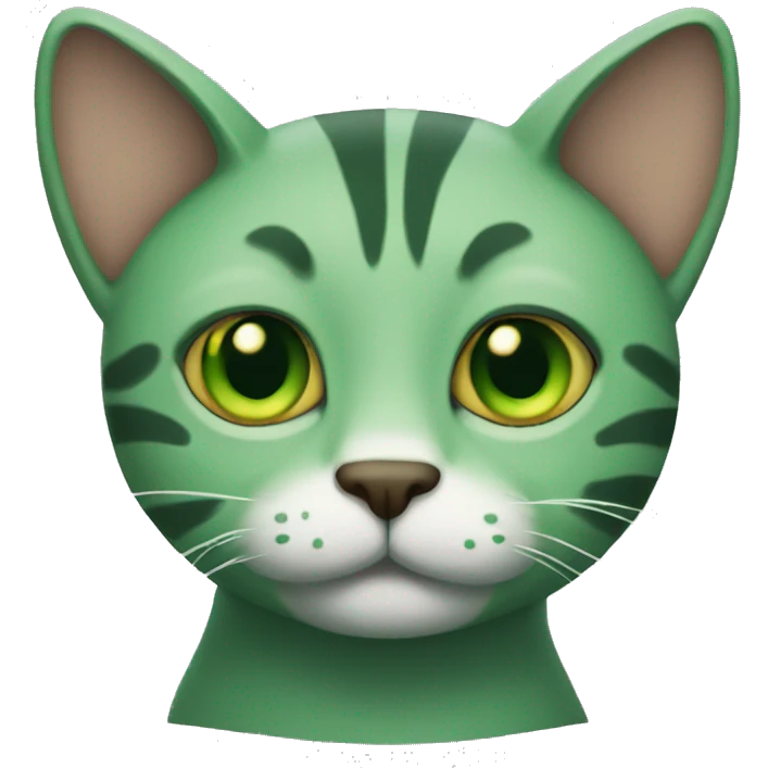 a green cat emoji
