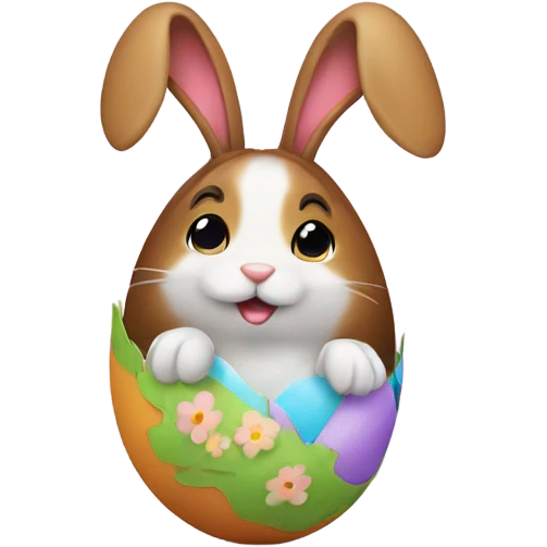 easter egg with a bunny all in Easter theme emoji