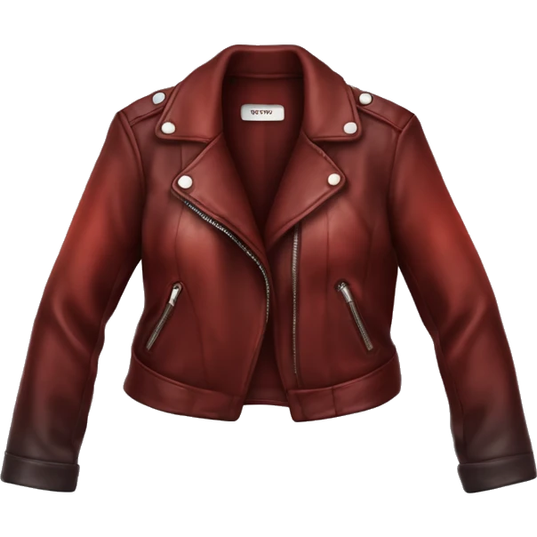 Hyper Realistic isolated open dark red to light red ombre feminine fashion leather jacket. emoji