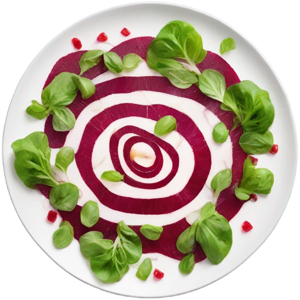 carpaccio from beets on a white plate emoji