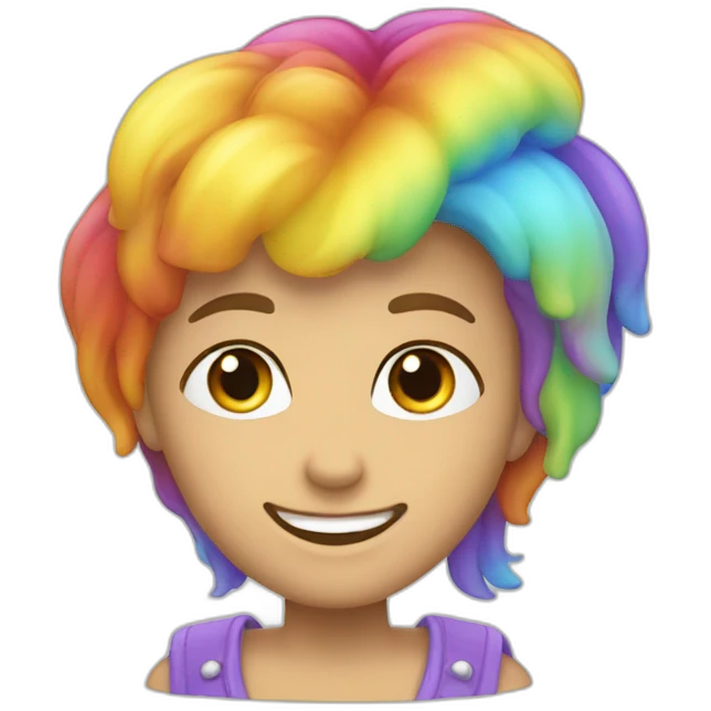 Une pomme couleur arc en ciel emoji