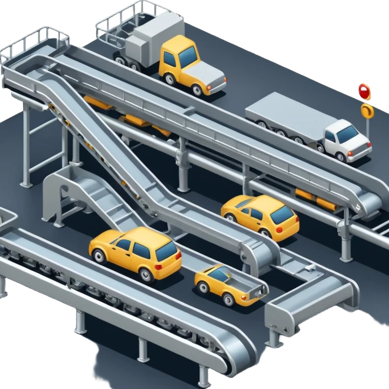 automobile plant with a conveyor emoji
