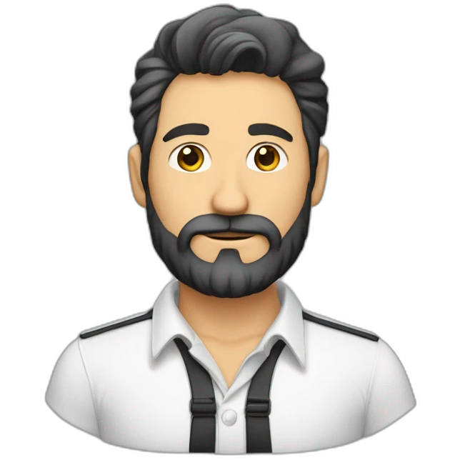 Hombre blanco calvo con barba canosa emoji