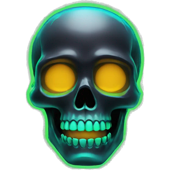 Neon skull emoji