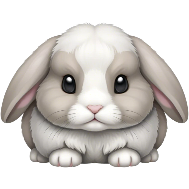 Holland lop white and grey bunny emoji