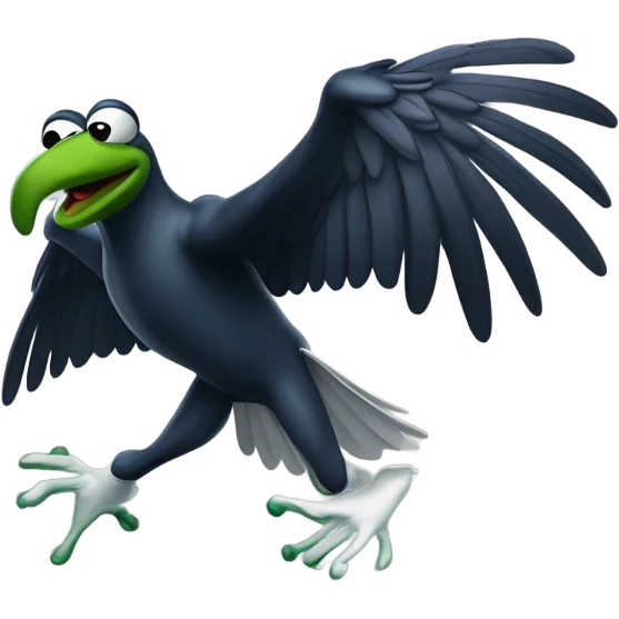 Philadelphia Eagle attacking Kermit the frog emoji