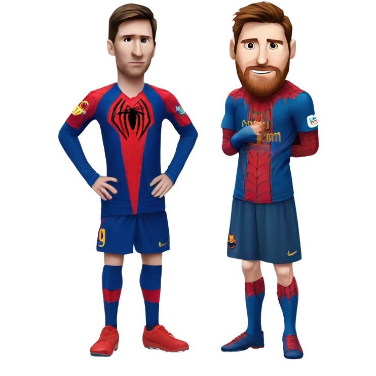 Messi with Spider- man emoji