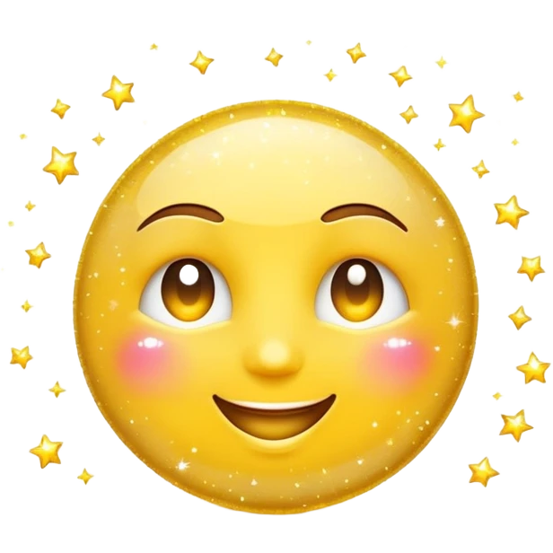wink emoji with a sparkling sign and sparkles around emoji