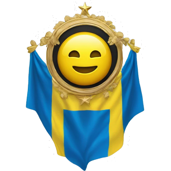 Emoji iPhone du drapeau de l’Ukraine avec une étoile noir au milieu  emoji